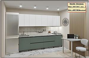 Set mobila bucatarie PS Gola-4 (Trendy Panel) 2.8 m White(Alb)/Relax Green(Verde)