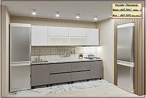 Set mobila bucatarie PS Gola-5 (Trendy Panel) 2.8 m White(Alb)/New Grey(Gri-Maroniu)