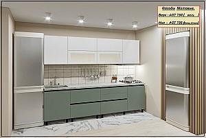 Set mobila bucatarie PS Gola-5 (Trendy Panel) 2.8 m White(Alb)/Relax Green(Verde)