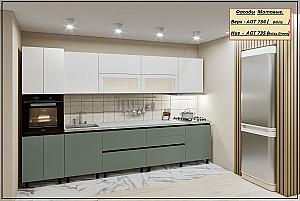 Set mobila bucatarie PS Gola-5 (Trendy Panel) 3.4 m White(Alb)/Relax Green(Verde)