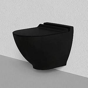 Vas WC Bien Banyo Harmony No-Rim Matte Black+Capac Vento Elite