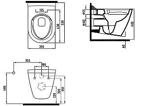Vas WC Bien Banyo Mineral No-Rim White+Capac Vento Elite