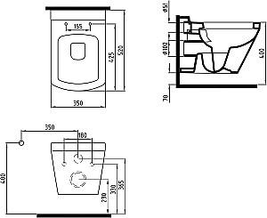 Vas WC Bien Banyo Neptun No-Rim Alpine White+Capac Salno