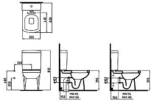 Vas WC Bien Banyo Goya Cool White+Capac Salvo Monoslim