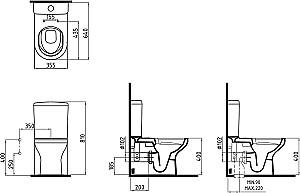 Vas WC Bien Banyo Venus No-Rim ALPINE WHITE+Capac Vento Elite