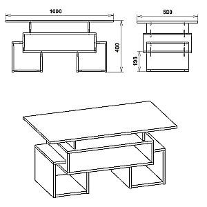 Masuta de cafea, reviste KompaniT Tandem Atelie Deschis (Gri)