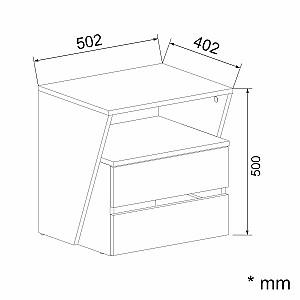 Noptiera KompaniT PKT-13 Atelie Deschis (Gri) Combi