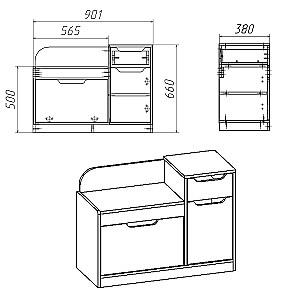 Dulap pentru incaltaminte KompaniT ТО-12 Wenge