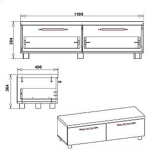 Tumba pentru televizor KompaniT MG-2 Tv-2 Stejar Sonoma Combi / (Alb)