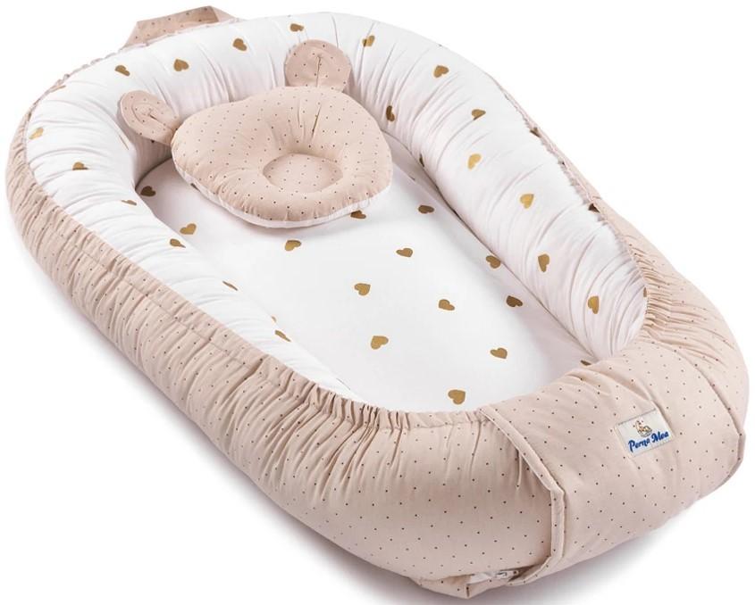 Cuib pentru bebelus PernaMea Buline Maro