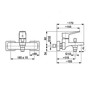 Baterie pentru lavoar Armatura Malaga 124011