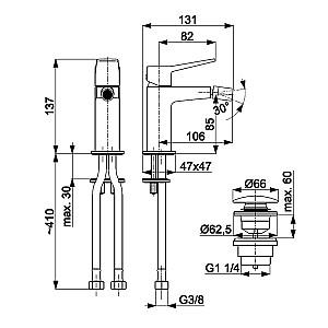 Baterie pentru bideu Armatura Malaga Alb 124006