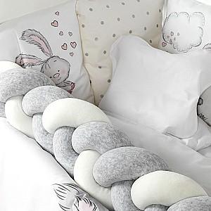 Lenjerie de pat PernaMea Cosita Iepuras Gri (8 piese)