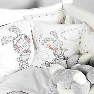 Lenjerie de pat PernaMea Cosita Iepuras Gri (8 piese)