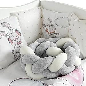 Lenjerie de pat PernaMea Cosita Iepuras Gri (8 piese)