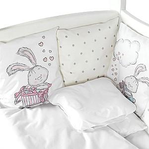 Lenjerie de pat PernaMea Cosita Iepuras Gri (8 piese)