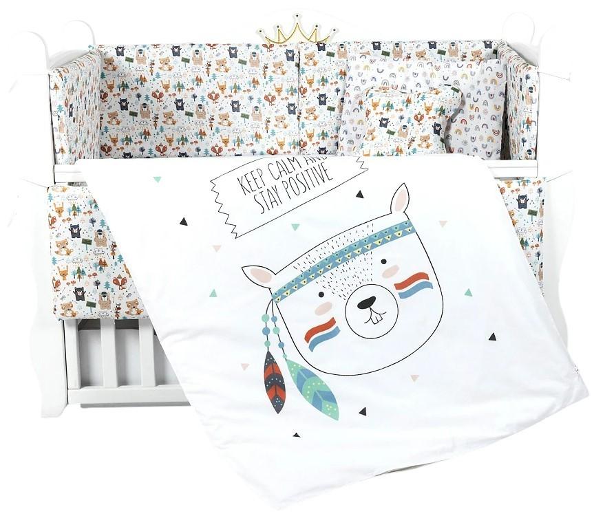 Lenjerie de pat PernaMea Baby Forest Blue (8 piese)