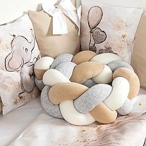 Lenjerie de pat PernaMea Cosita Elefant Maro (8 piese)