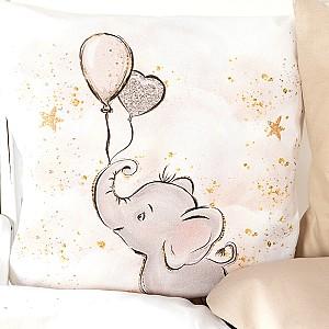 Lenjerie de pat PernaMea Cosita Elefant Maro (8 piese)