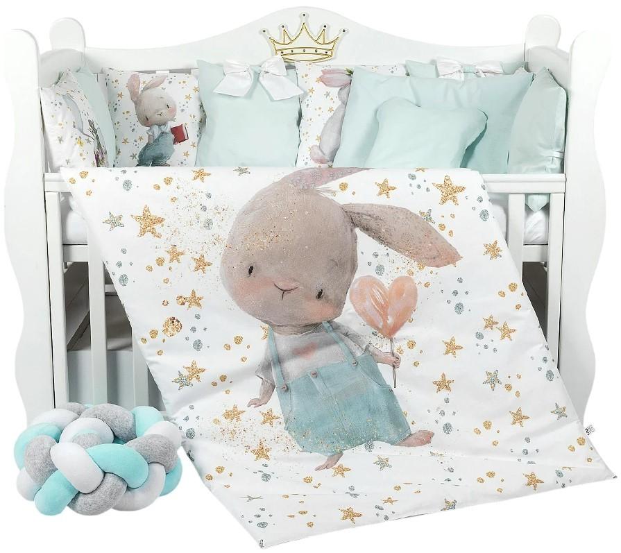 Lenjerie de pat PernaMea Cosita Iepuras Turcoaz (8 piese)