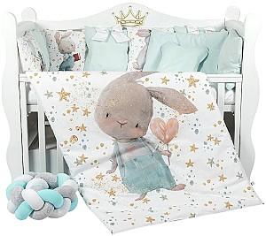 Lenjerie de pat PernaMea Cosita Iepuras Turcoaz (8 piese)