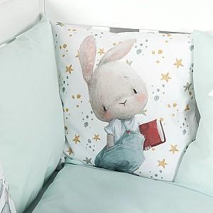 Lenjerie de pat PernaMea Cosita Iepuras Turcoaz (8 piese)