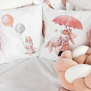 Lenjerie de pat PernaMea Cosita Iepuras Roz (8 piese)
