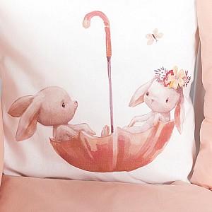 Lenjerie de pat PernaMea Cosita Iepuras Roz (8 piese)