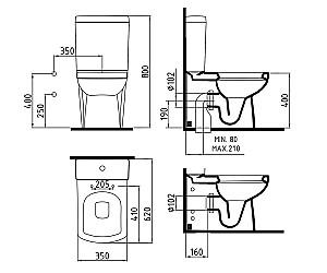 Vas WC Bien Banyo Goya BTW White No-Rim+Capac