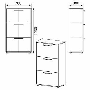 Dulap pentru incaltaminte KompaniT ТО-20 Atelie Deschis (Gri)