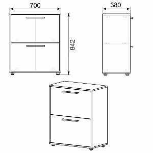 Dulap pentru incaltaminte KompaniT TO-19 Atelie Deschis (Gri)