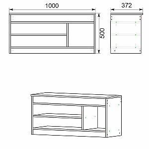Raft pentru incaltaminte KompaniT TO-17 Atelie Deschis (Gri)