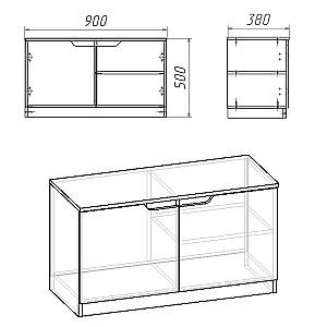 Dulap pentru incaltaminte KompaniT TO-13 Atelie Deschis (Gri)