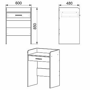 Masa de machiaj KompaniT Tr-10 Wenge (Maro)