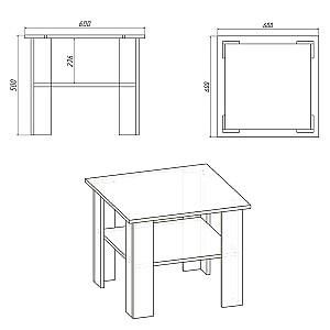 Masuta de cafea, reviste KompaniT Madrid Atelie Deschis (Gri)