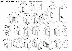 Set mobila bucatarie Ambianta Felicia gri