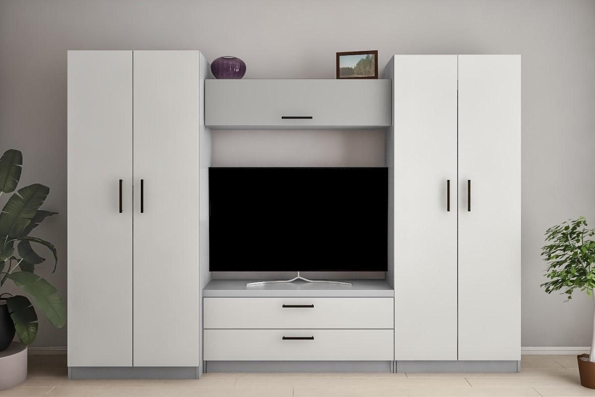 Living PS Iulia Maxi Y (TV-1.2 m) 2.8 m Gri / Gri Deschis