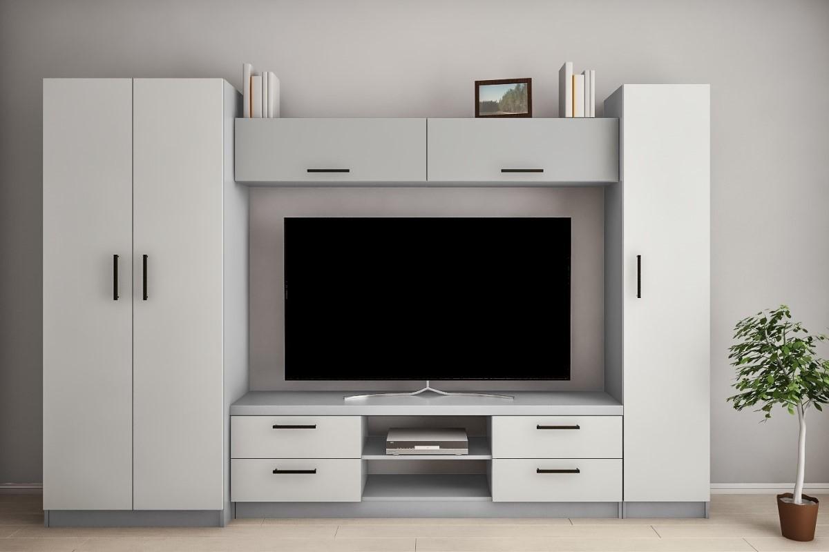 Living PS Elena Y (TV-1.8 m) 3 m Gri / Gri Deschis