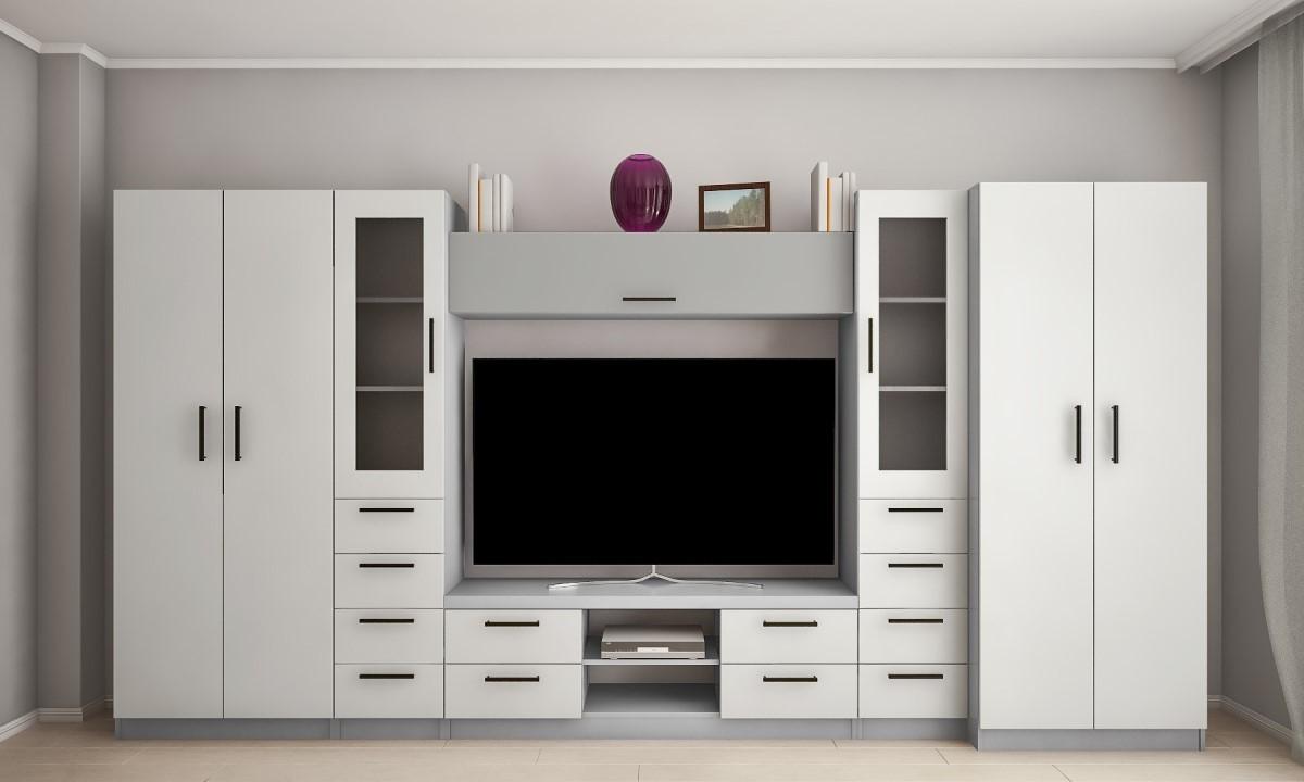 Living PS Ludmila Y Mini (TV-1.5 m) 3.9 m Gri / Gri Deschis