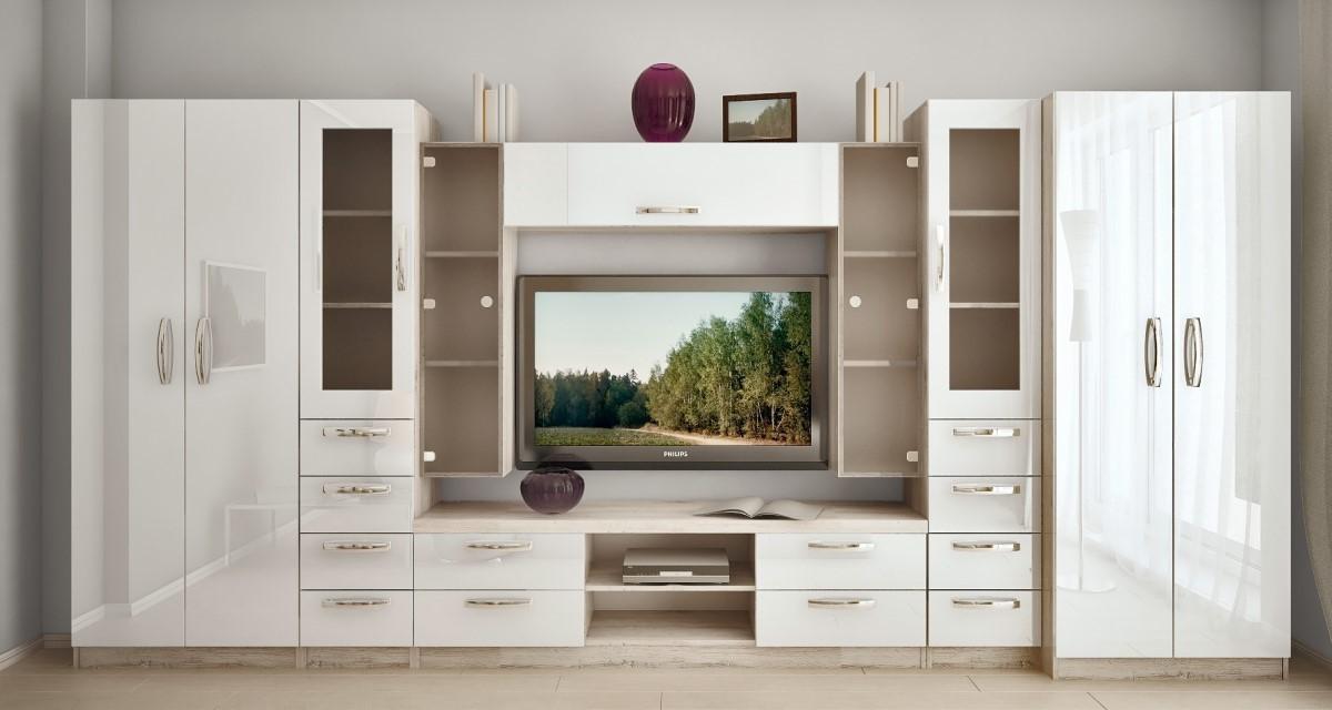 Living PS Liudmila X 4.2 m (TV-1.2 m) Stejar Cortona / Alb