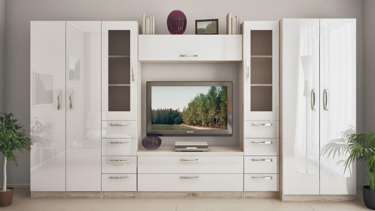 Living PS Alla X 3.6 m (TV-1.2 m) Stejar Cortona / Alb