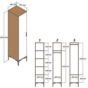 Dulap penal Trendy Kumsal P Nuc / Antracit
