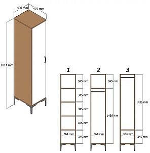 Dulap penal Trendy Kumsal P Alb