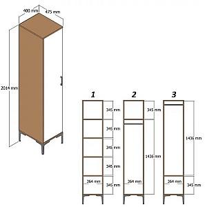 Dulap penal Trendy Kumsal S Nuc / Alb