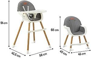 Scaun de masa multifunctional MoMi 3in1 Reki Dark Grey