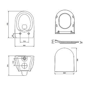 Vas WC Cersanit Luna Rimless Slim (121736)