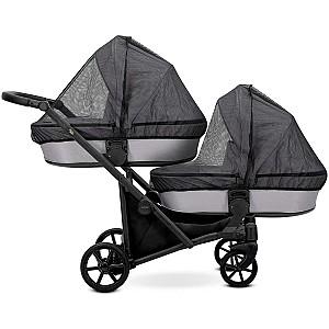 Carucior pentru gemeni Kunert Brav Duo Black Eco