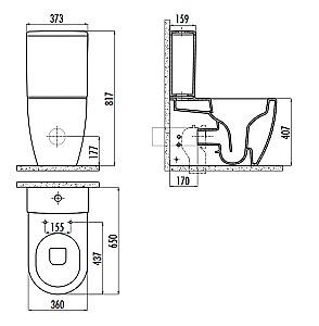 Vas WC Creavit Free RimOff FE361-11CB/ MA410/ KC0903.02.00/IT5130