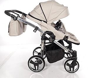Carucior pentru gemeni Junama DUO V3 ECO Beige Silver