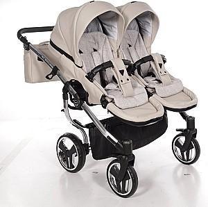 Carucior pentru gemeni Junama DUO V3 ECO Beige Silver